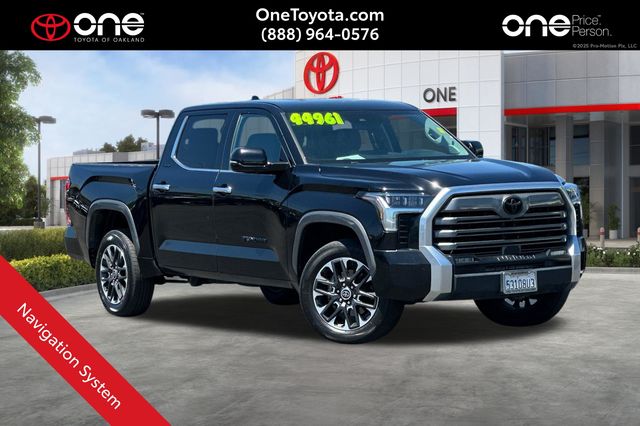 Midnight Black Metallic 2023 Toyota Tundra Limited CrewMax Cab 4WD Pickup Truck Four-Wheel Drive Automatic