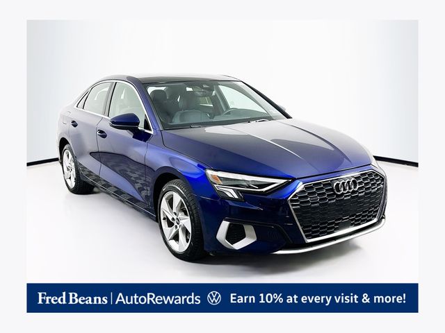 Blue Metallic 2023 Audi A3 40 TFSI quattro Premium AWD Sedan All-Wheel Drive 7-Speed Automatic