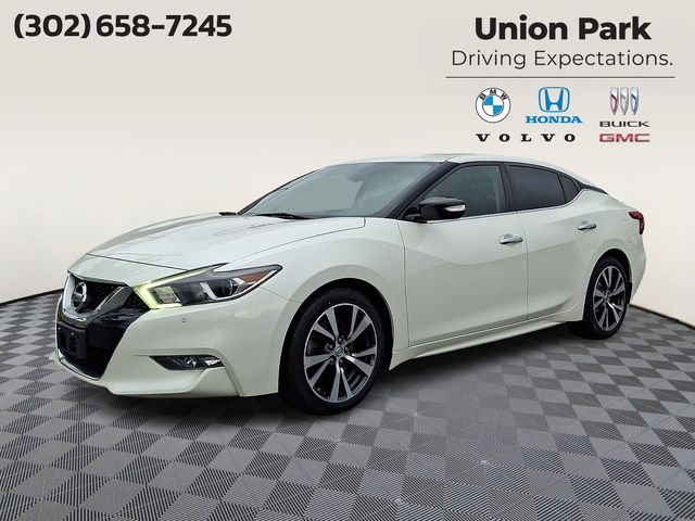 Pearl White 2017 Nissan Maxima Sedan Front-Wheel Drive Continuously Variable Transmission