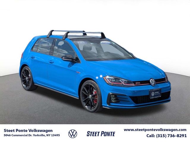 Cornflower Blue 2021 Volkswagen Golf GTI Hatchback Front-Wheel Drive 7-Speed Dual Clutch