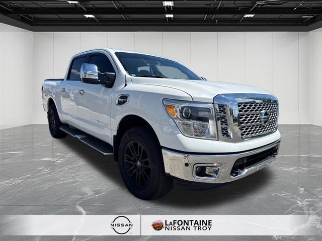 Pearl White 2017 Nissan Titan Pickup Truck Four-Wheel Drive 7-Speed Automatic