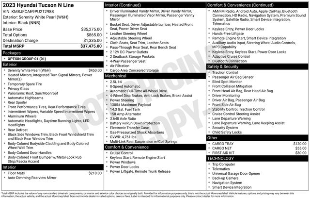used 2023 Hyundai Tucson car, priced at $21,499