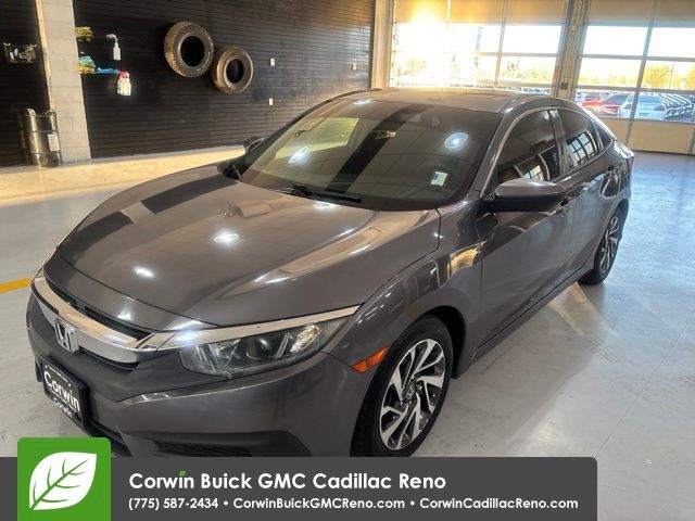 Gray 2016 Honda Civic Sedan Front-Wheel Drive Continuously Variable Transmission