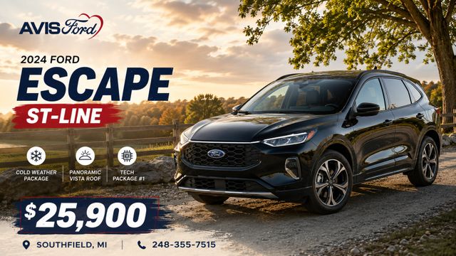 Black Metallic 2024 Ford Escape SUV / Crossover All-Wheel Drive 8-Speed Automatic