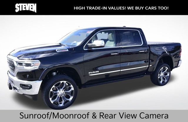 Diamond Black Crystal Pearlcoat 2022 RAM 1500 Limited Crew Cab 4WD Pickup Truck Four-Wheel Drive 8-Speed Automatic