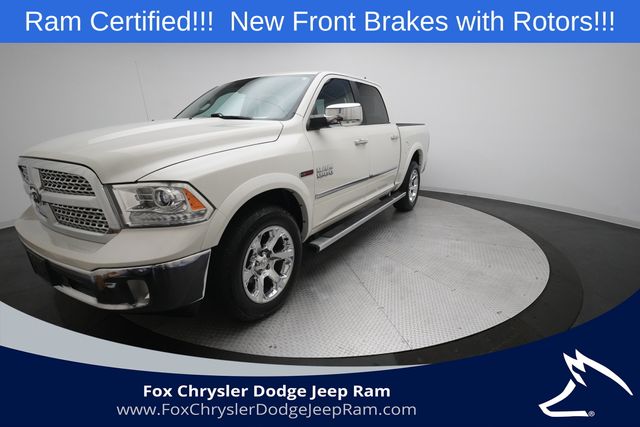 Pearl White 2018 RAM 1500 Laramie Crew Cab 4WD Pickup Truck Four-Wheel Drive 8-Speed Automatic