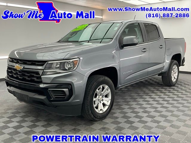 Gray (Satin Steel Metallic) 2021 Chevrolet Colorado LT Crew Cab 4WD Pickup Truck Four-Wheel Drive 8-Speed Automatic