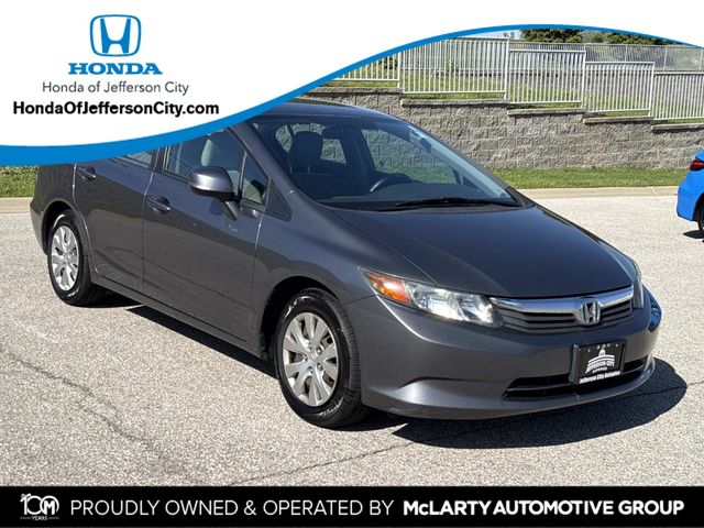Polished Metal Metallic 2012 Honda Civic LX Sedan Front-Wheel Drive 5-Speed Automatic