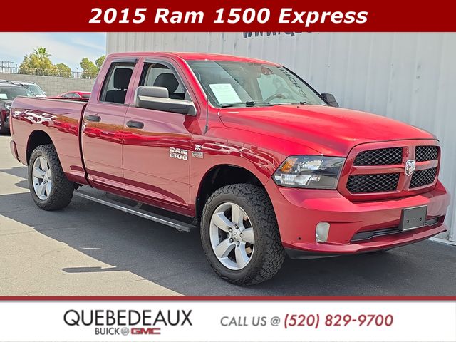 Deep Cherry Red Crystal 2015 RAM 1500 Express Quad Cab 4WD Pickup Truck Four-Wheel Drive 8-Speed Automatic