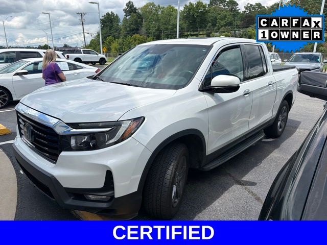 Platinum White 2022 Honda Ridgeline Pickup Truck All-Wheel Drive 9-Speed Automatic