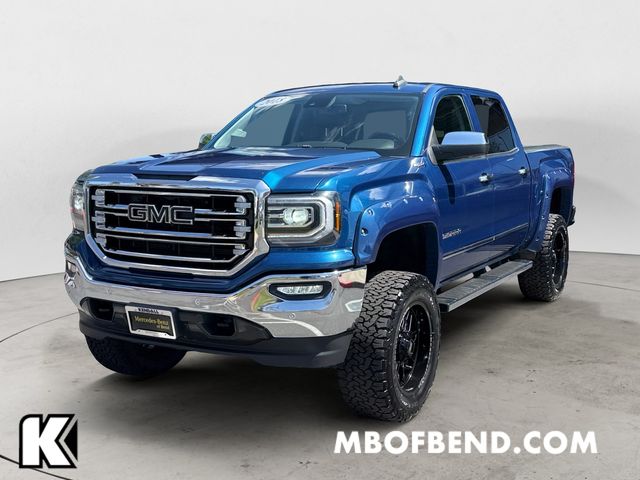 Blue Metallic 2018 GMC Sierra 1500 SLT Crew Cab 4WD Pickup Truck Four-Wheel Drive 8-Speed Automatic Overdrive