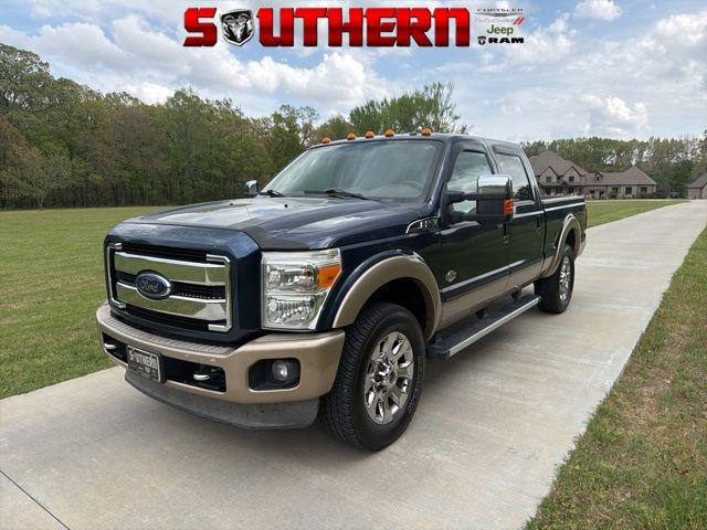 Blue 2013 Ford F-250 Super Duty King Ranch Crew Cab 4WD Pickup Truck Four-Wheel Drive 6-Speed Automatic Overdrive