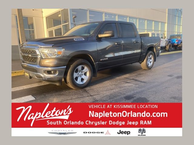 Gray (Granite Crystal Metallic Clearcoat) 2022 RAM 1500 Big Horn Crew Cab RWD Pickup Truck 4X2 8-Speed Automatic
