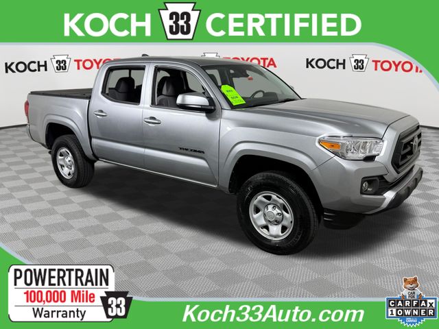 Celestial Silver Metallic 2023 Toyota Tacoma SR V6 Double Cab 4WD Pickup Truck Four-Wheel Drive 6-Speed Automatic