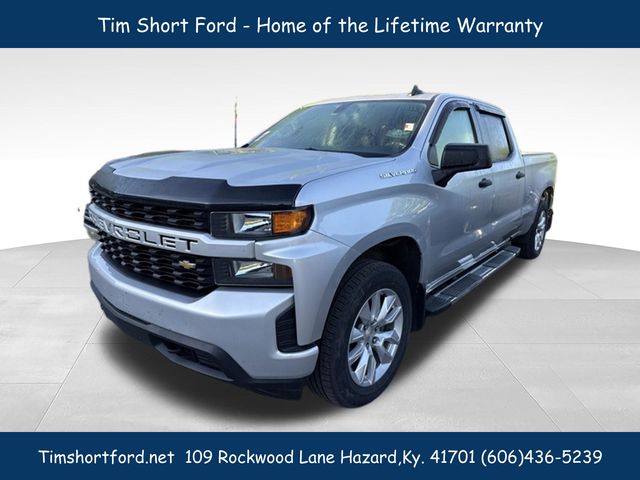 Silver Ice Metallic 2020 Chevrolet Silverado 1500 Custom Crew Cab 4WD Pickup Truck Four-Wheel Drive 6-Speed Automatic Overdrive
