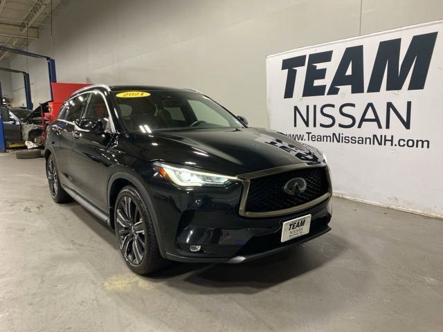 Black Obsidian 2021 INFINITI QX50 Luxe AWD SUV / Crossover All-Wheel Drive Continuously Variable Transmission