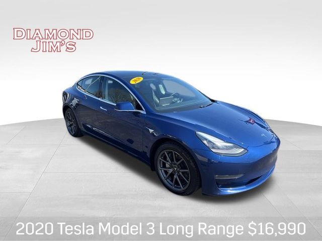 Deep Blue Metallic 2020 Tesla Model 3 Long Range AWD Sedan All-Wheel Drive 1-Speed Automatic