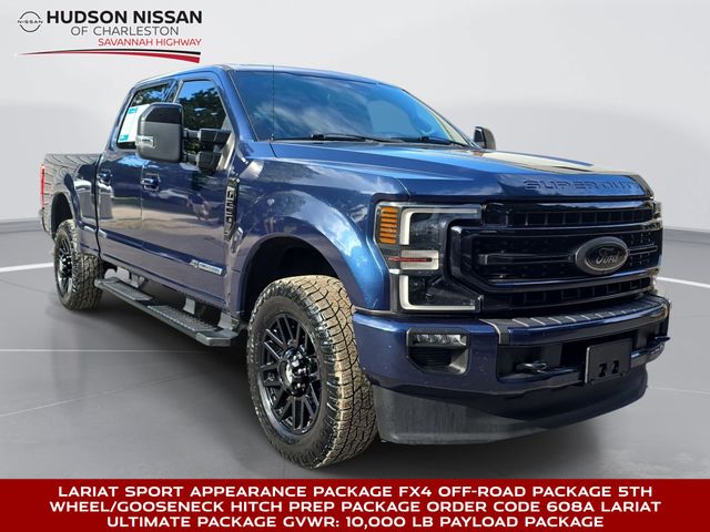 Blue 2020 Ford F-250 Super Duty Pickup Truck Four-Wheel Drive Automatic