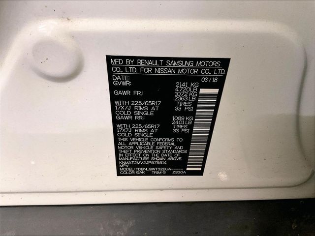 2018 Nissan Rogue SV White at Phil Fitts Ford
