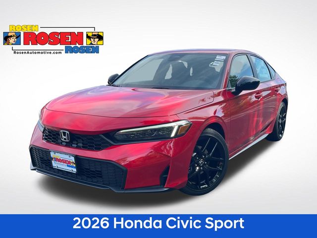 Red 2026 Honda Civic Hatchback Hatchback Front-Wheel Drive Continuously Variable Transmission