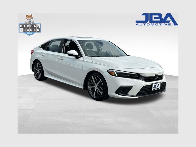 Platinum White Pearl 2023 Honda Civic Sedan Front-Wheel Drive Continuously Variable Transmission