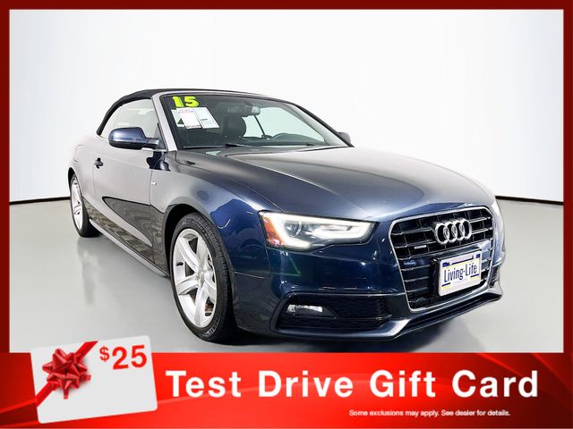 Moonlight Blue 2015 Audi A5 2.0T quattro Premium Plus Cabriolet AWD Convertible All-Wheel Drive 8-Speed Automatic