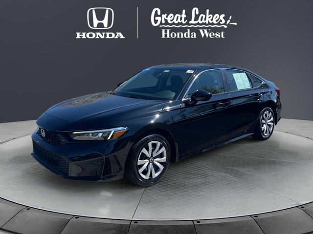 Crystal Black Pearl 2025 Honda Civic LX FWD Sedan Front-Wheel Drive Continuously Variable Transmission