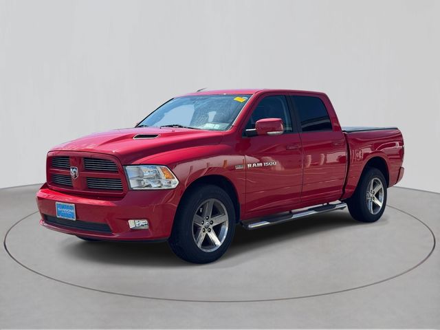 Flame Red 2011 RAM 1500 Sport Crew Cab 4WD Pickup Truck Four-Wheel Drive 5-Speed Automatic