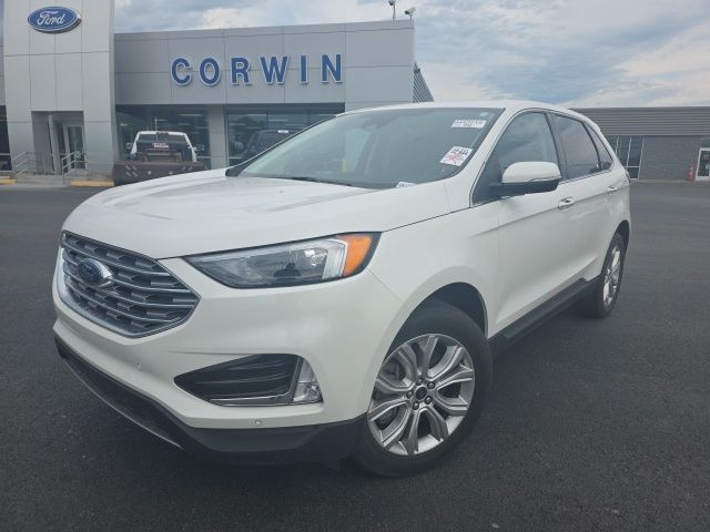 Star White Metallic Tri-Coat 2023 Ford Edge Titanium AWD SUV / Crossover All-Wheel Drive 8-Speed Automatic