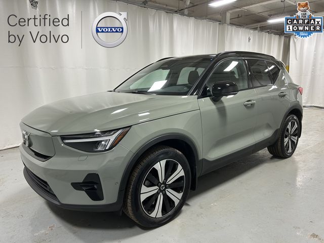 Sage Green Metallic 2023 Volvo XC40 Recharge Twin Plus eAWD SUV / Crossover All-Wheel Drive 1-Speed Automatic