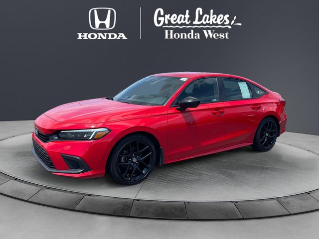 Rallye Red 2024 Honda Civic Sport FWD Sedan Front-Wheel Drive Continuously Variable Transmission