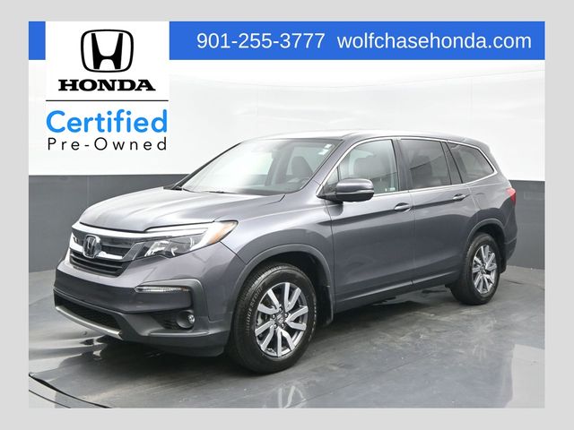 Gray (Modern Steel Metallic) 2021 Honda Pilot EX-L FWD SUV / Crossover Front-Wheel Drive 9-Speed Automatic