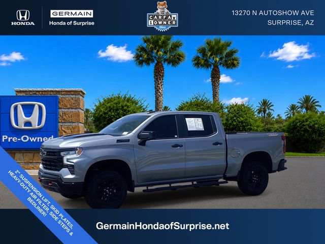 Sterling Gray Metallic 2024 Chevrolet Silverado 1500 LT Trail Boss Crew Cab 4WD Pickup Truck Four-Wheel Drive 8-Speed Automatic