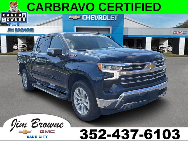 Northsky Blue Metallic 2023 Chevrolet Silverado 1500 LTZ Crew Cab 4WD Pickup Truck Four-Wheel Drive Automatic