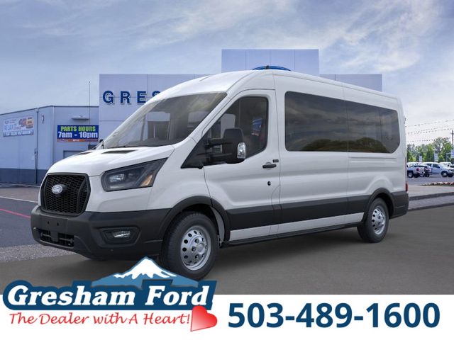 Oxford White 2026 Ford Transit Passenger 350 XL Medium Roof LB AWD Van All-Wheel Drive