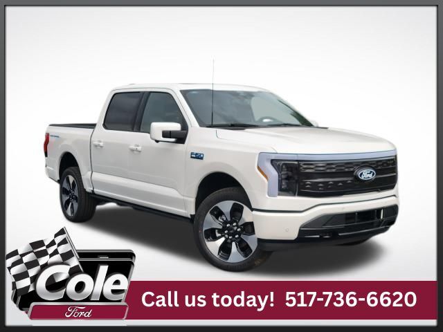 Star White Metallic Tri-Coat 2025 Ford F-150 Lightning Platinum SuperCrew AWD Pickup Truck All-Wheel Drive Automatic