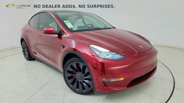 Red 2025 Tesla Model Y Performance AWD SUV / Crossover All-Wheel Drive 1-Speed Automatic