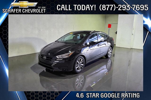 Super Black Metallic 2025 Nissan Versa SV FWD Sedan Front-Wheel Drive Continuously Variable Transmission