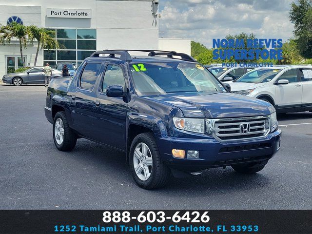 Blue 2012 Honda Ridgeline RTL Pickup Truck Four-Wheel Drive 5-Speed Automatic