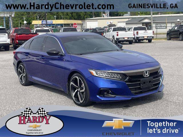 Blue 2022 Honda Accord Sport FWD Sedan Front-Wheel Drive Continuously Variable Transmission