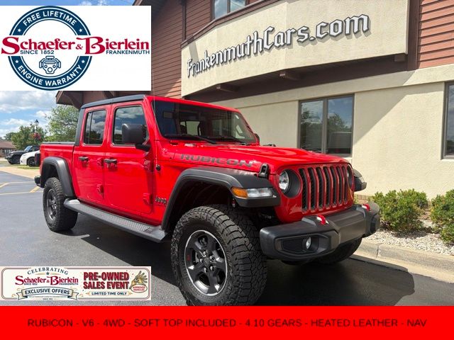 Firecracker Red Clearcoat 2022 Jeep Gladiator Rubicon Crew Cab 4WD Pickup Truck Four-Wheel Drive 8-Speed Automatic