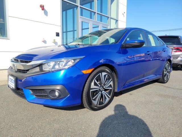 Blue 2018 Honda Civic EX-L Sedan Front-Wheel Drive Continuously Variable Transmission