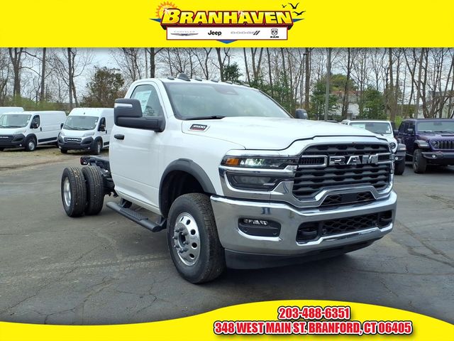 Bright White Clearcoat 2026 RAM 3500 Chassis Tradesman Regular Cab DRW 4WD Pickup Truck Four-Wheel Drive 8-Speed Automatic