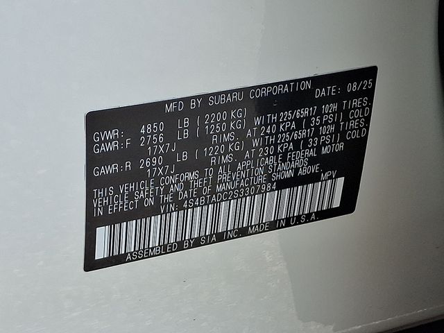2025 Subaru Outback Premium White at Rafferty Subaru