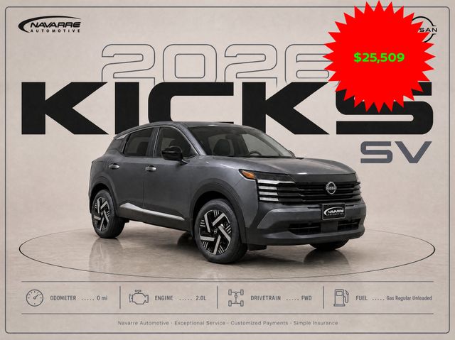 Gray (Gun Metallic) 2026 Nissan Kicks SUV / Crossover Front-Wheel Drive Continuously Variable Transmission