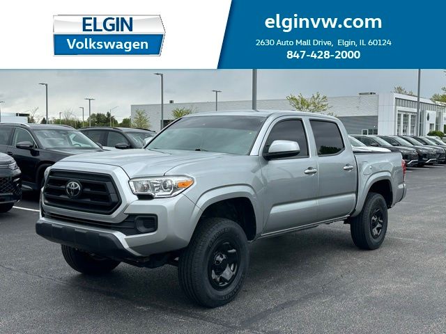 Celestial Silver Metallic 2023 Toyota Tacoma SR V6 Double Cab 4WD Pickup Truck Four-Wheel Drive 6-Speed Automatic