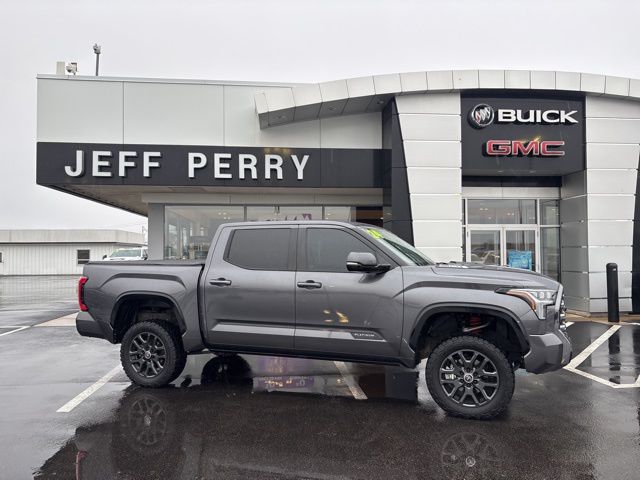 Gray 2024 Toyota Tundra Hybrid Platinum HV CrewMax Cab 4WD Pickup Truck Four-Wheel Drive Automatic