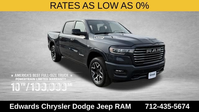 Forged Blue Metallic 2026 RAM 1500 Laramie Crew Cab 4WD Pickup Truck Four-Wheel Drive 8-Speed Automatic