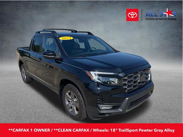 Crystal Black Pearl 2024 Honda Ridgeline TrailSport AWD Pickup Truck All-Wheel Drive 9-Speed Automatic