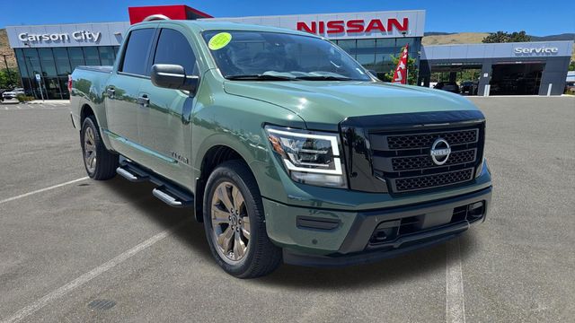 Tactical Green Metallic 2024 Nissan Titan Pickup Truck Four-Wheel Drive 9-Speed Automatic